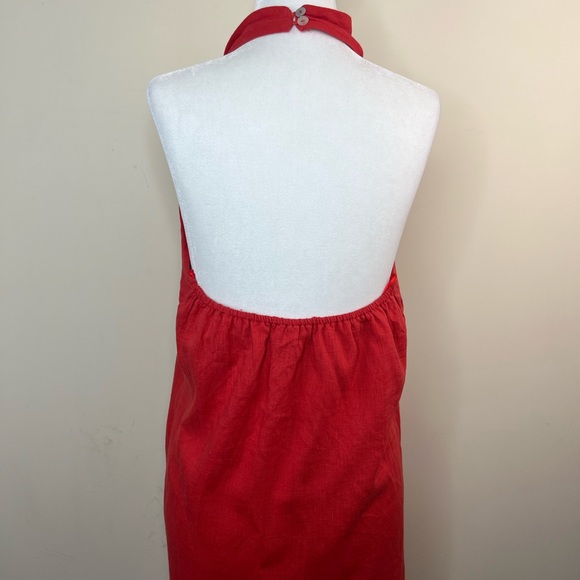 Easel Red Linen Blend Halter Dress - Picture 4 of 7